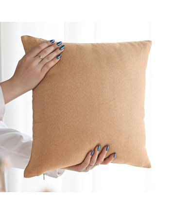 Poszewka dekoracyjna Jodełka, kolor ciemny beżowy, rozmiar 40x40 cm