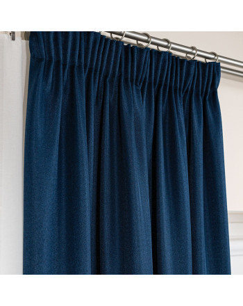 Gotowa zasłona do salonu na taśmie Jodełka, kolor niebieski, rozmiar 140x250 cm