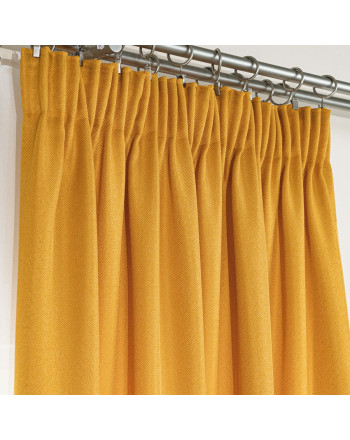 Gotowa zasłona do salonu na taśmie Jodełka, kolor szafranowy, rozmiar 140x250 cm