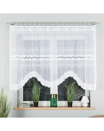 Krótka firanka żakardowa do kuchni gotowa kilka rozmiarów Bastia