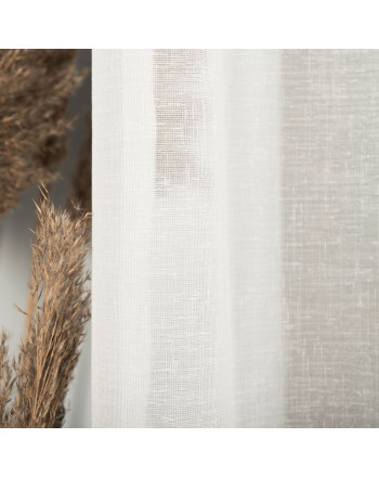 Kremowa firana z błyszczącej przędzy o strukturze płótna, wysokość 300 cm, 001201 - sprzedawana na metry