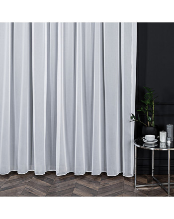 PREMIUM ALLURE Firanka na metry z ołowianką Irmina, wysokość 300 cm, kolor biały