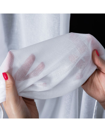  PREMIUM ALLURE Firanka na metry z ołowianką Sabine, wysokość 300 cm, kolor biały