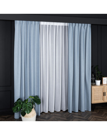 PREMIUM ALLURE Firanka na metry z ołowianką Samira, wysokość 300 cm, kolor biały