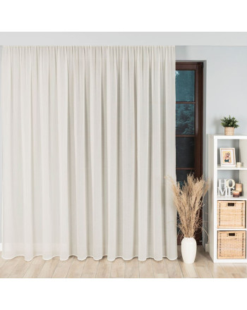 Firana woal kreszowany z obciążnikiem, 000101, kolor kremowy, wysokość 275 cm - sprzedawany na metry