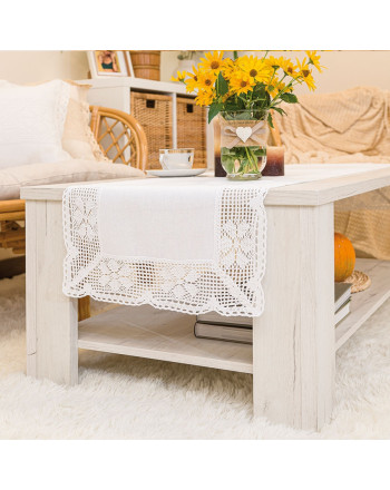 Bieżnik bawełniany z ażurem, rozmiar 40x160 cm, Rachela