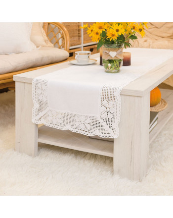 Bieżnik bawełniany z ażurem, rozmiar 60x120 cm, Rachela