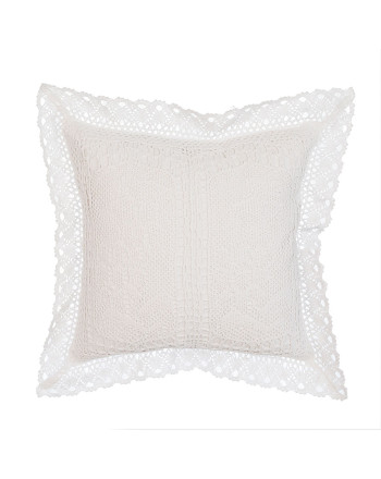 Bawełniana poszewka ażurowa, kolor biały, rozmiar 40x40 cm, Iness
