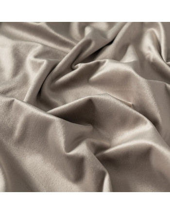 Welwetowy materiał na zasłony, kolor szaro-beżowy, wysokość 300 cm, Velvi - sprzedawany na metry