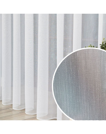 Długa firana,  gładka siateczka z ołowianką, kolor biały, dostępna w 2 wysokościach - sprzedawana na metry