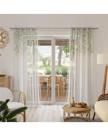 Firana z etaminy z ołowianką wzór od góry, wysokość 295 cm - sprzedawana na metry