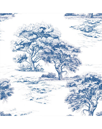 Welurowy materiał na zasłony lub rolety, drukowany w odcieniu granatowym, szerokość 150 cm, Silvana - sprzedawany na metry