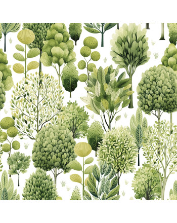 Materiał na zasłony velvet, drukowany w odcieniu zielonym, szerokość 150 cm, Arborea - sprzedawany na metry