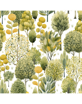 Materiał velvet na zasłony, drukowany w odcieniu żółtym, szerokość 150 cm, Arborea - sprzedawany na metry