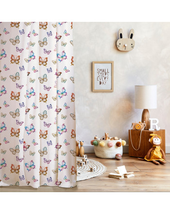 Zasłona do pokoju dziecięcego na taśmie ze wzorem Motylki - szyta na wymiar