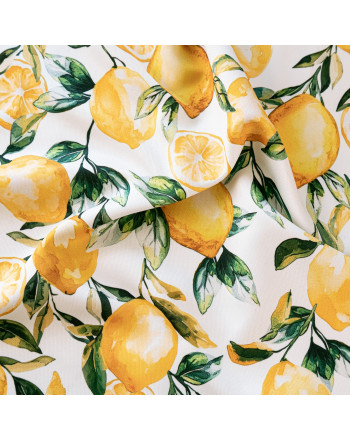 Welurowy materiał na zasłony drukowany szerokość 150 cm Cytryny - sprzedawany na metry