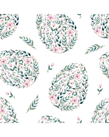 Wodoodporny materiał na obrusy lub zasłony z kolorowym nadrukiem, odcień różowy, szerokość 155 cm, Jajko - sprzedawany na metry