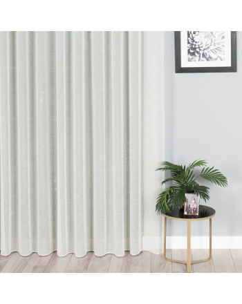 Nowoczesna kremowa firana z połyskiem na przelotkach z obciążnikiem, wysokość do 280 cm - szyta na wymiar