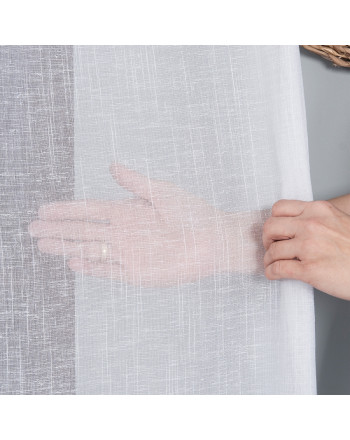 Gładka firana z batystu, kolor biały, na przelotkach - szyta na wymiar 