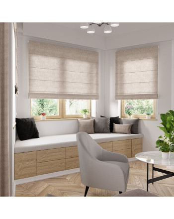 Gotowa roleta rzymska nowoczesna Milas, kolor ciepły beżowy, szerokość 80-180 cm, wysokość 170 cm