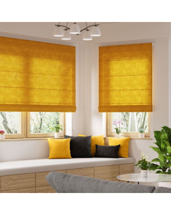 Gotowa roleta rzymska nowoczesna Milas, kolor szafranowy, szerokość 80-180 cm, wysokość 170 cm