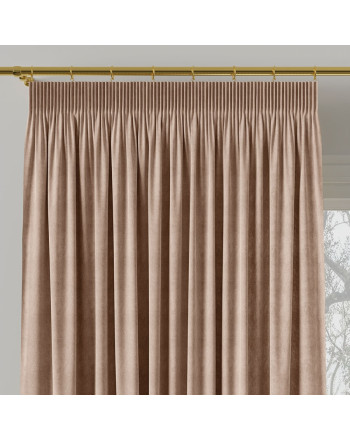 Zasłona gotowa na taśmie, kolor nude, szerokość 140 cm, wysokość 250 cm, Milas