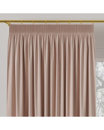 Modna zasłona do salonu na taśmie, kolor pudrowy róż, rozmiar 140x250 cm, Milas