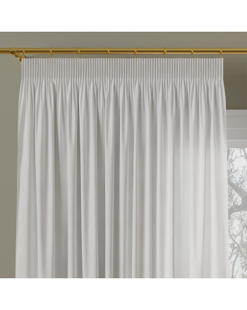 Modna zasłona do salonu Milas na taśmie, rozmiar 140x250 cm, kolor biały - szyta na wymiar