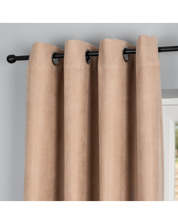 Zasłona welurowa gotowa na przelotkach Weluria, rozmiar 140x250 cm, kolor nude
