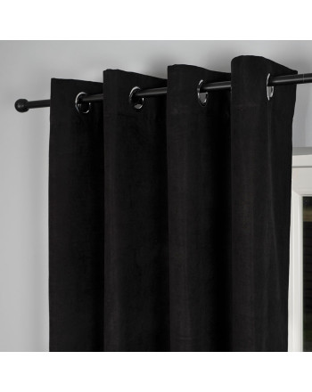 MILAS SOFT Zasłona gotowa na przelotkach, rozmiar 140x250 cm, kolor czarny