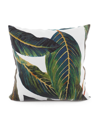 Poszewka welwetowa na poduszkę w liście Adison, 40x40 cm