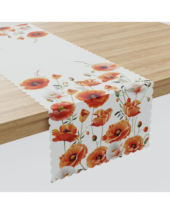 Bieżnik wodoodporny czerwone maki, rozmiar 38x140 cm