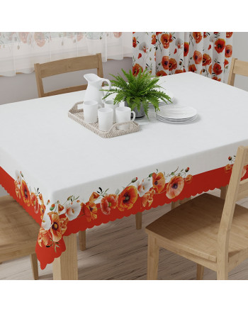 Obrus wodoodporny z motywem czerwonych maków, rozmiar 140x180 cm