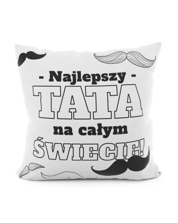 Poszewka welwetowa na poduszkę z napisem "Najlepszy Tata", rozmiar 40x40 cm