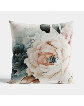 Dwustronna, dekoracyjna poszewka welwetowa Alba w rozmiarze 40x40 cm, kolor beżowy