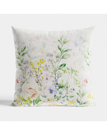 Poszewka dekoracyjna VELVET wiosenny ogród, rozmiar 40x40 cm