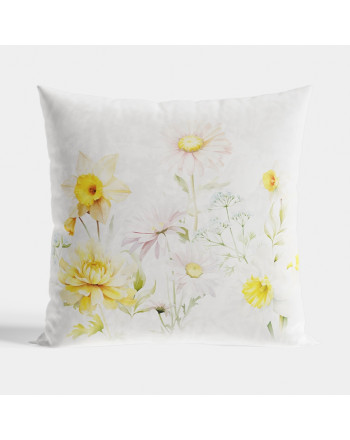  Poszewka dekoracyjna z tkaniny welwetowej Wiosenna Polana, rozmiar 40x40 cm, zielony