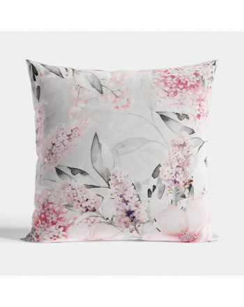 Dwustronna poszewka dekoracyjna z welwetu, z kolorowym nadrukiem, rozmiar 40x40 cm, Azalea