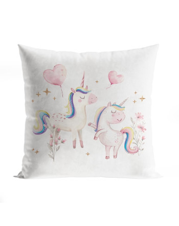 Poszewka welwetowa do pokoju dziecka, Jednorożce, rozmiar 40x40 cm