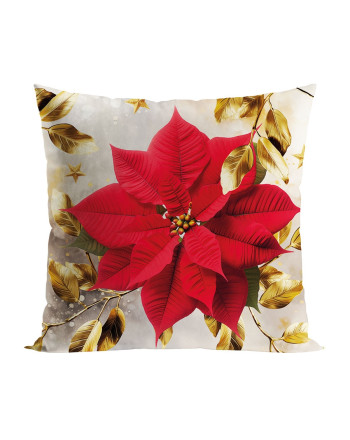 Welwetowa dekoracyjna poszewka z trójwymiarowym nadrukiem, rozmiar 40x40 cm, Gwiazda betlejemska