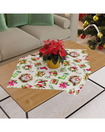 Serweta z tkaniny wodoodpornej, wielokolorowy nadruk, rozmiar 79x79 cm, Świąteczny mix