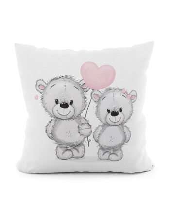 Poszewka dziecięca welwetowa Parka 40x40cm, kolor szary