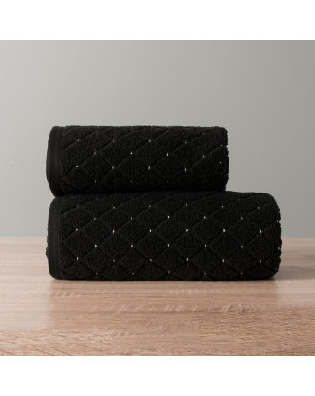 Czarny ręcznik bawełniany Oliwier 