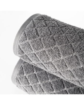 Ciemny szary ręcznik bawełniany z ozdobną srebrną nitką, 2 rozmiary, Oliwier