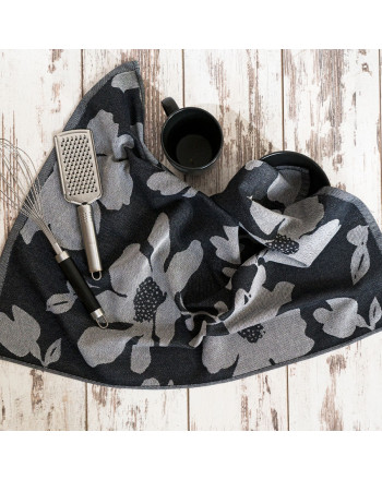 Bawełniana ścierka kuchenna, kolor czarny, rozmiar 50x70 cm, Sofiko