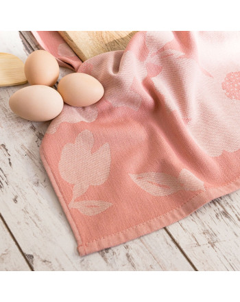 Bawełniana ścierka kuchenna, kolor beżowo-różowy, rozmiar 50x70 cm, Sofiko
