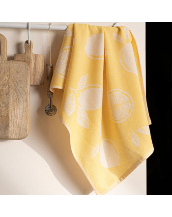 Bawełniana ścierka kuchenna, kolor żółty, rozmiar 50x70cm, Cytrynka