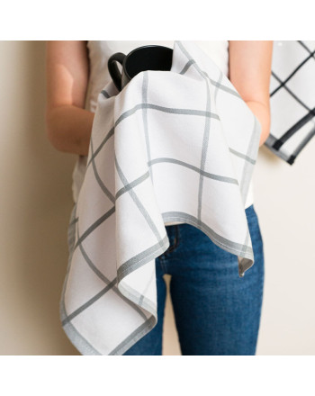 Bawełniana ścierka kuchenna, kolor szary, rozmiar 50x70 cm, Mimoza