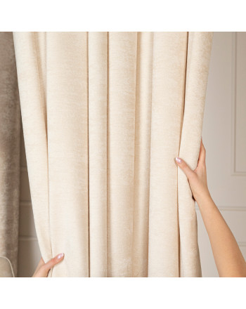 Welurowy materiał na zasłony, kolor kremowy, wysokość 285 cm, Soft - sprzedawany na metry
