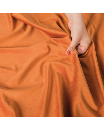 Ekskluzywna tkanina zasłonowa Velvet, wysokość 300 cm, kolor pomarańczowy - sprzedawana na metry
